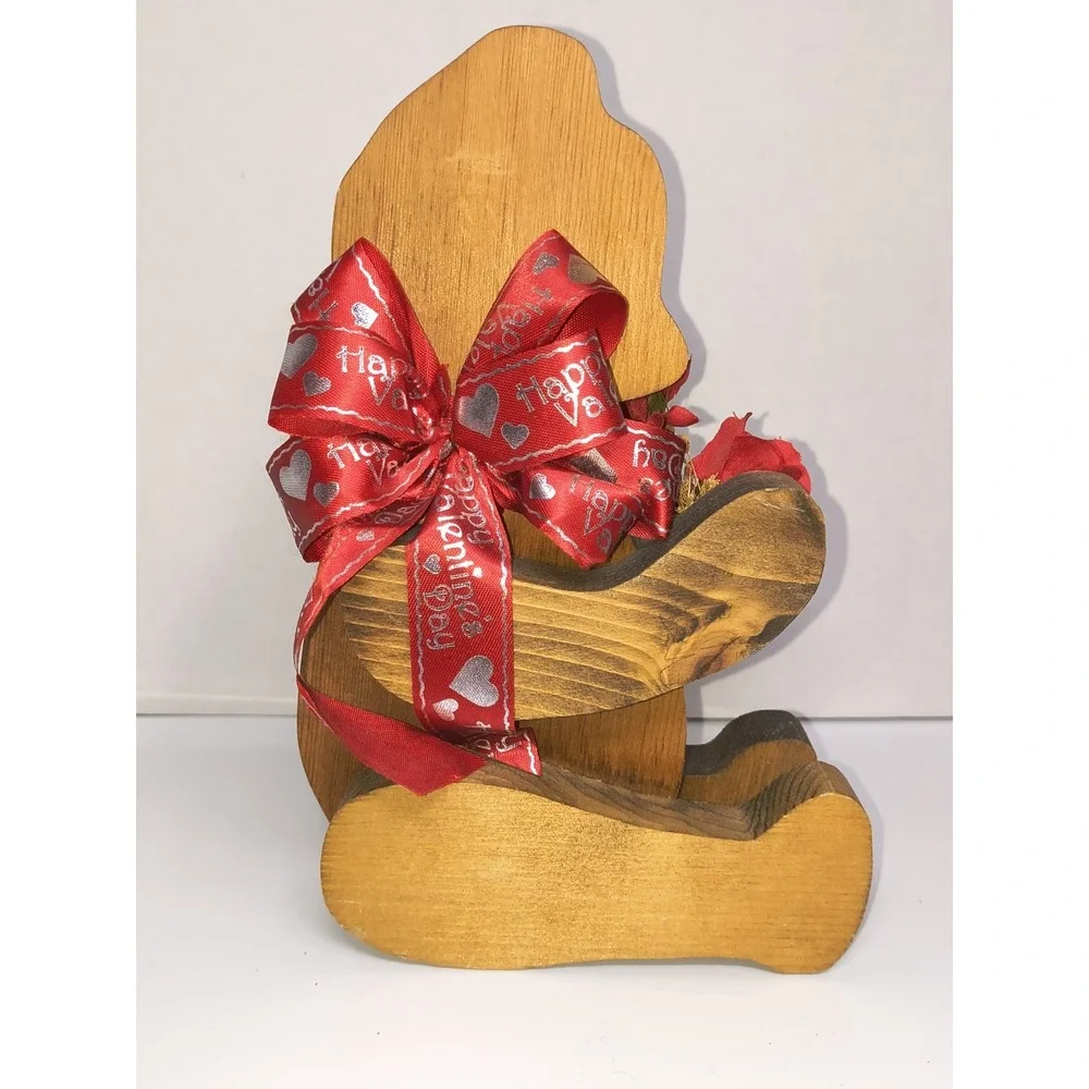 Valentine's Day Gift Set Wooden Bear Jointed Plush Teddy Vintage House Of‎ Lloyd
